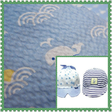 cotton printed bubbled seersucker for baby wear and bedding